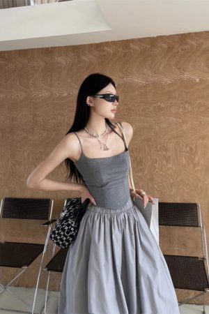 Women's High Waist A-Line Tulip Skirt - Versatile Mid-Length Sports Skirt for 2025 Fall Fashion