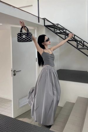 Women's High Waist A-Line Tulip Skirt - Versatile Mid-Length Sports Skirt for 2025 Fall Fashion