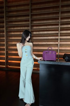 Women's High-Waisted Gray-Blue Flared Jeans, Slimming Bell-Bottom Pants, Trendy Y2K Style Trousers