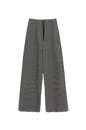 Women's High-Waisted Wide-Leg Striped Pants - Loose BF Style for Autumn/Winter 2025, Casual Chic Glutinous Rice Trousers