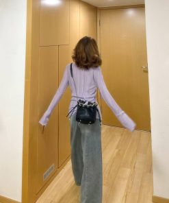 Women's Hollowed-Out Knitted Cardigan Inner Top - Long Sleeve Cover-Up Shirt for Autumn, Trendy Design, Perfect for Layering