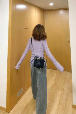 Women's Hollowed-Out Knitted Cardigan Inner Top - Long Sleeve Cover-Up Shirt for Autumn, Trendy Design, Perfect for Layering