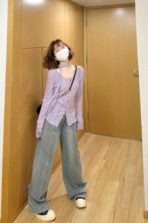Women's Hollowed-Out Knitted Cardigan Inner Top - Long Sleeve Cover-Up Shirt for Autumn, Trendy Design, Perfect for Layering