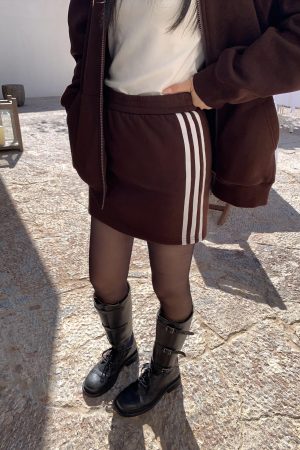 Women's Hooded Zip-Up Sweatshirt Cardigan Set - Casual Loose Fit Autumn Winter Layering Coat and Skirt Ensemble