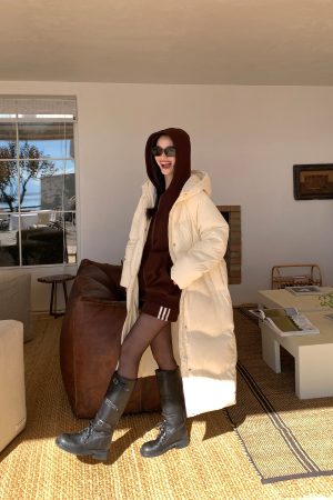 Women's Hooded Zip-Up Sweatshirt Cardigan Set - Casual Loose Fit Autumn Winter Layering Coat and Skirt Ensemble