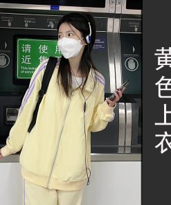 Women's Japanese Style Cardigan Hoodie Sports Suit - Thin Pudding Bear Design - Spring Summer 2025 Fashion