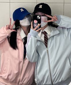 Women's Japanese Style Cardigan Hoodie Sports Suit - Thin Pudding Bear Design - Spring Summer 2025 Fashion