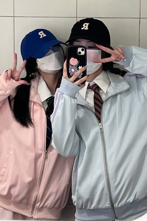 Women's Japanese Style Cardigan Hoodie Sports Suit - Thin Pudding Bear Design - Spring Summer 2025 Fashion
