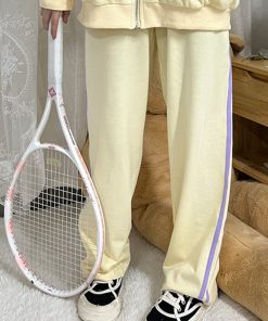 Women's Japanese Style Cardigan Hoodie Sports Suit - Thin Pudding Bear Design - Spring Summer 2025 Fashion