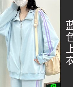 Women's Japanese Style Cardigan Hoodie Sports Suit - Thin Pudding Bear Design - Spring Summer 2025 Fashion