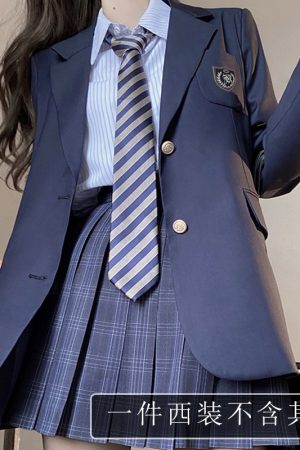 Women's JK Uniform Set Long Coat Suit Jacket - Pudding Bear Inspired 2025 Style, Fashionable and Chic