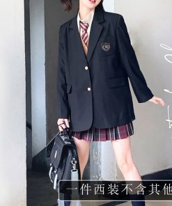 Women's JK Uniform Set Long Coat Suit Jacket - Pudding Bear Inspired 2025 Style, Fashionable and Chic