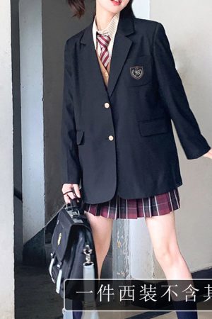 Women's JK Uniform Set Long Coat Suit Jacket - Pudding Bear Inspired 2025 Style, Fashionable and Chic