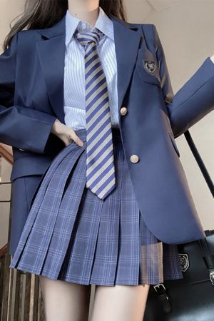Women's JK Uniform Set Long Coat Suit Jacket - Pudding Bear Inspired 2025 Style, Fashionable and Chic