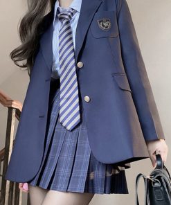 Women's JK Uniform Set Long Coat Suit Jacket - Pudding Bear Inspired 2025 Style, Fashionable and Chic