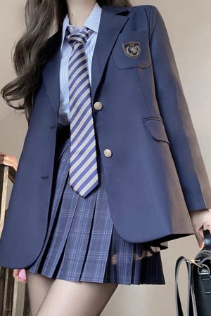 Women's JK Uniform Set Long Coat Suit Jacket - Pudding Bear Inspired 2025 Style, Fashionable and Chic