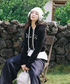 Women's Knitted Cardigan - Short Slim-Fit Sweater Coat, Korean Style, Autumn/Winter 2025 Fashion