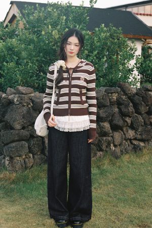 Women's Knitted Cardigan - Short Sweater Jacket for Autumn/Winter 2025, Stylish Knit Top for Cozy Layering