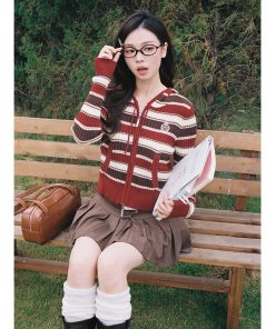 Women's Knitted Cardigan - Short Sweater Jacket for Autumn/Winter 2025, Stylish Knit Top for Cozy Layering