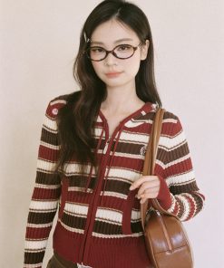 Women's Knitted Cardigan - Short Sweater Jacket for Autumn/Winter 2025, Stylish Knit Top for Cozy Layering