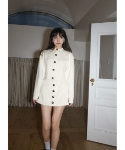 Women's Knitted Cardigan and High-Waisted Slim A-Line Skirt Set - Chic Clearance Style for 70s Inspired Look