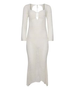 Women's Knitted Hollow Bikini Cover-Up Jacket for Beach, Sun Protection, Backless Design - Perfect for Vacations and Hot Springs