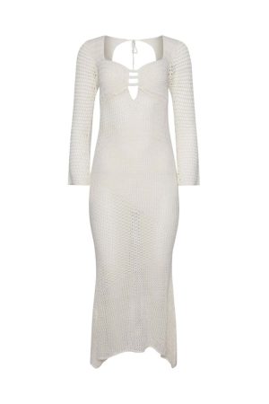 Women's Knitted Hollow Bikini Cover-Up Jacket for Beach, Sun Protection, Backless Design - Perfect for Vacations and Hot Springs
