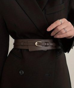 Womens Korean Fashion, Cute Fancy Casual Outfits - Detachable Faux Leather Belt