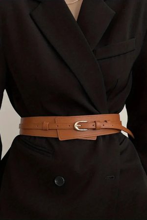 Womens Korean Fashion, Cute Fancy Casual Outfits - Detachable Faux Leather Belt