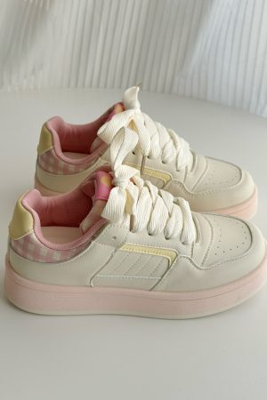 Women's Korean Style Chic Platform Sneakers - Thick-Soled White Casual Shoes for Spring 2025, Versatile Niche Design