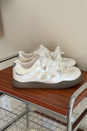Women's Lace Bow Training Shoes - Breathable Versatile Casual Sneakers for 2025, Perfect for Sports & Everyday Wear