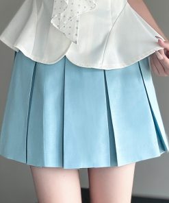Women's Lace Sailor Suit Set - Double-Layer Collar, Waist-Cinching, College Style, JK Uniform, Cute Pudding Bear Design