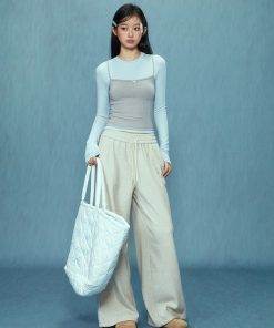 Women's Long Sleeve Fitted Two-Piece T-Shirt - Spring 2025 Style, Slimming and Versatile, Perfect for Casual or Layering