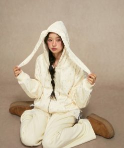 Women's Loose Fleece Hoodie Jacket - Stylish Korean-Style Design for Autumn and Winter