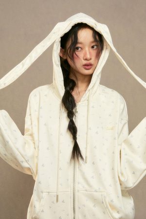 Women's Loose Fleece Hoodie Jacket - Stylish Korean-Style Design for Autumn and Winter