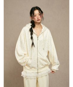 Women's Loose Fleece Hoodie Jacket - Stylish Korean-Style Design for Autumn and Winter