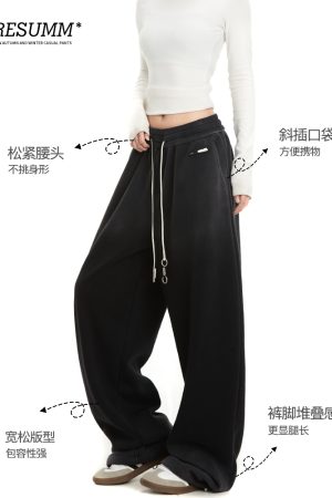 Women's Loose Straight Leg Gradient Sweatpants - Trendy Warm Slimming Casual Streetwear for Sports & Everyday Style