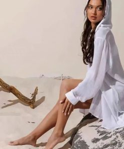 Women's Loose Sun Protection Hoodie Beach Dress Long Sleeve Cover-Up for Swimsuit and Bikini - 2025 Summer Style