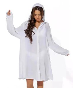 Women's Loose Sun Protection Hoodie Beach Dress Long Sleeve Cover-Up for Swimsuit and Bikini - 2025 Summer Style