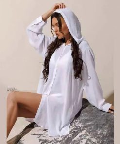 Women's Loose Sun Protection Hoodie Beach Dress Long Sleeve Cover-Up for Swimsuit and Bikini - 2025 Summer Style