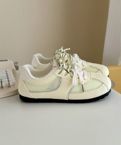 Women's Mesh Puff Sneakers - Breathable Single-Layer Training Shoes for Summer 2025 - Lightweight White Sneakers