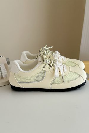 Women's Mesh Puff Sneakers - Breathable Single-Layer Training Shoes for Summer 2025 - Lightweight White Sneakers
