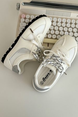Women's Mesh Puff Sneakers - Breathable Single-Layer Training Shoes for Summer 2025 - Lightweight White Sneakers