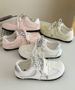 Women's Mesh Puff Sneakers - Breathable Single-Layer Training Shoes for Summer 2025 - Lightweight White Sneakers