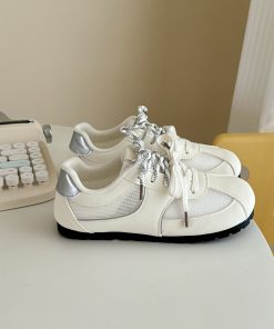 Women's Mesh Puff Sneakers - Breathable Single-Layer Training Shoes for Summer 2025 - Lightweight White Sneakers