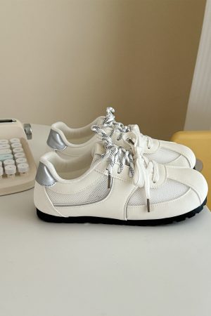 Women's Mesh Puff Sneakers - Breathable Single-Layer Training Shoes for Summer 2025 - Lightweight White Sneakers