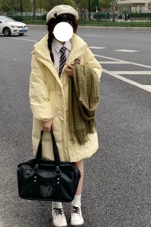 Women's Mid-Length Hooded Down Jacket 2025 - Winter White Toggle Coat in Popular Goose Yellow