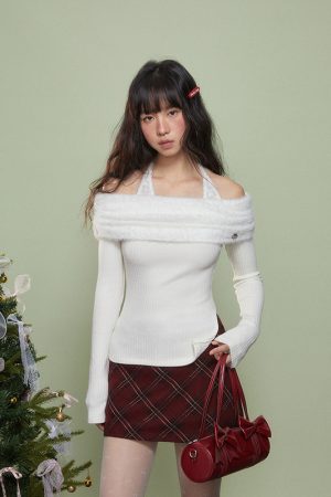 Women's Off-the-Shoulder Long Sleeve White Lace T-Shirt - 2025 Autumn Winter Base Layer Top