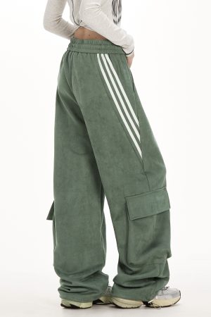Women's Oversized Draped Straight-Leg Joggers - American Streetwear Wide-Leg Casual Pants for Workwear & High Street Fashion