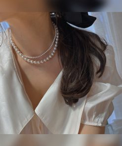 Women's Pearl Necklace - Light Luxury High-End Pure Silver Collarbone Chain - Korean Style Accessories for 2025